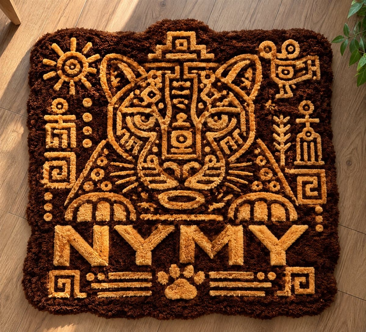 The NYMY Rugs jaguar emblem